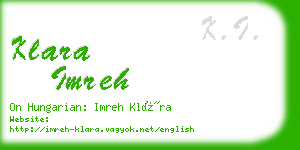 klara imreh business card